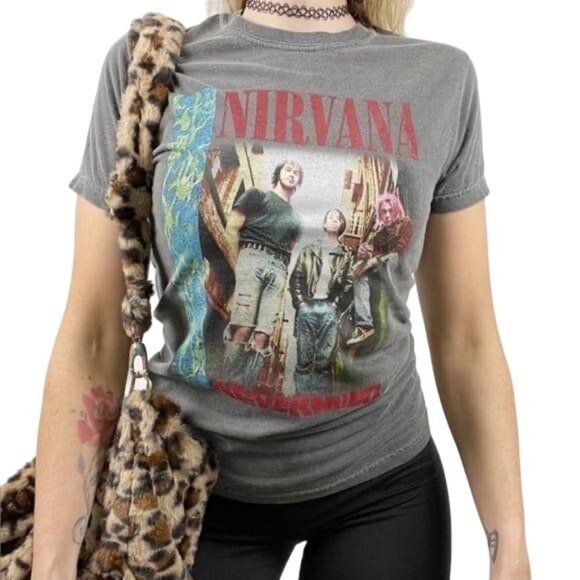 Tops - NEW Nirvana Nevermind Band Tee XS Gray